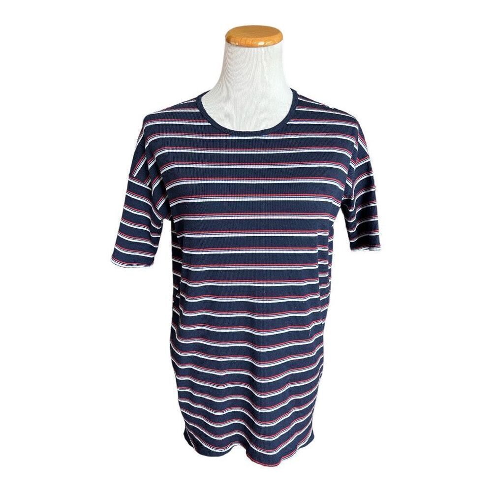 Womens LuLaRoe Ribbed Patriotic Striped Irma Top Tunic -  Sz XS